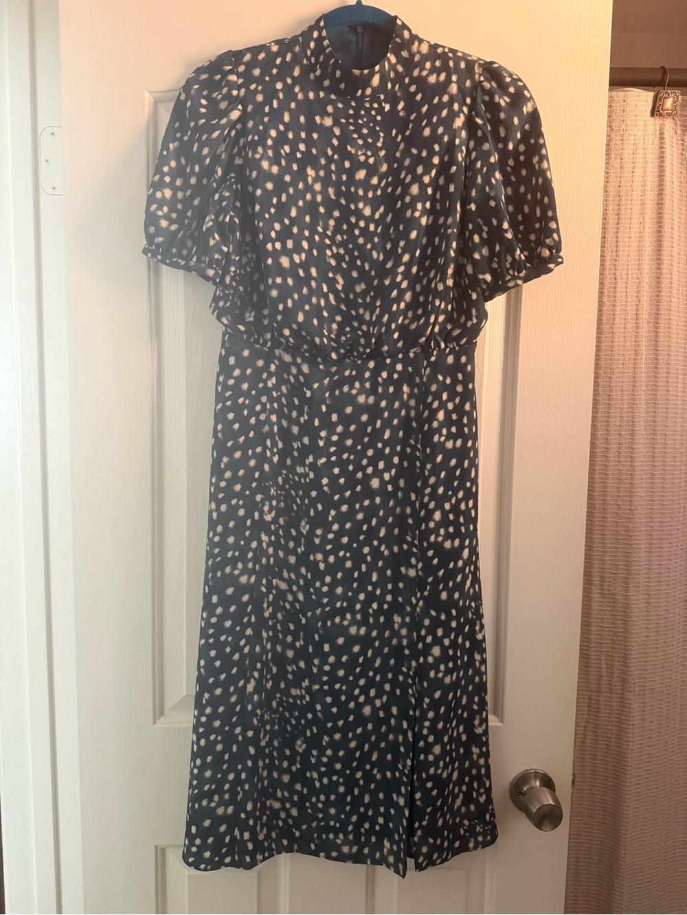 Ann Taylor Black and White Printed Midi Dress